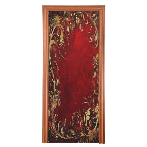 J JOYSAY Red Christmas Door Decorations Door Cover Xmas Door Cover Xmas Door Decorations Indoor for House Party Supplies,36x98 in