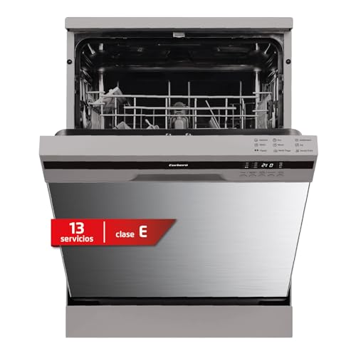 Corberó - Lavavajillas Plus 60 cm | CLVG656X | 13 cubiertos | 5 Programas | 4 Temperaturas | Display LED | Media Carga | Función Secado Extra | Inicio Diferido | Compatible con tablets 3 en 1| Inox