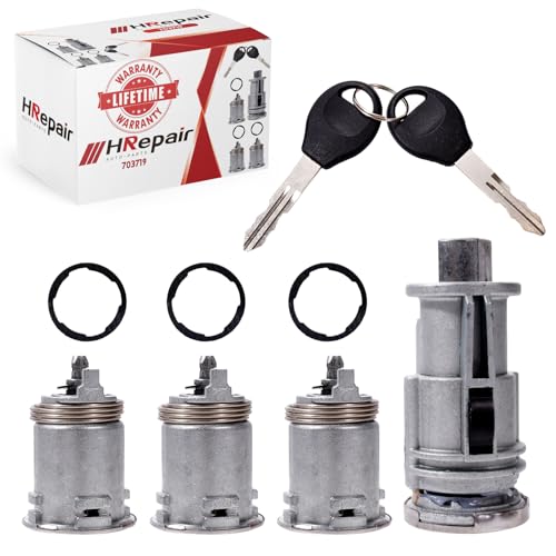 HRepair Ignition Switch Lock Cylinder & Door Lock Cylinder fits for Jeep Wrangler TJ 1998 1999 2000 2001 Replaces#5003843AB 4746311 703719 - with 2 Keys