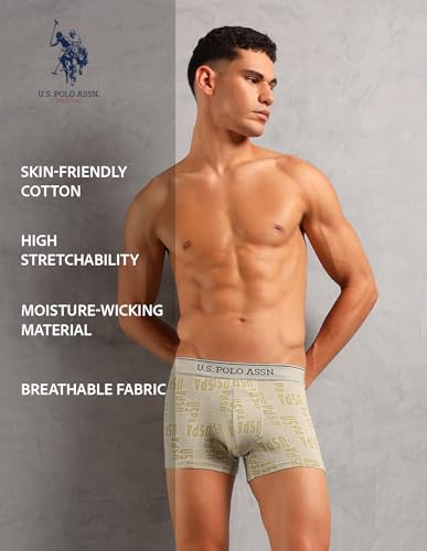 Image of U.S. Polo ASSN. Mens OET17 Solid Breathable Underwear Trunks - Pack of 3