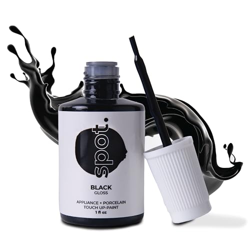 spot. Kit de retouche pour porcelaine et électroménager, pour les éclats, rayures, fissures et taches sur carrelage, surfaces métalliques, céramique et fibre de verre, Noir nacré, 30 ml