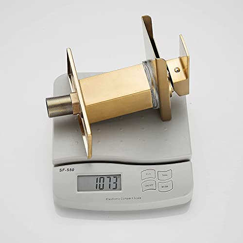 Loopan Led Light Bathroom Faucet Waterfall Single Handle Gold One Hole Faucet For Bathroom Sink Mount Vanity Faucet Lead-Free For Commercial Residential #TOP4