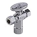 Midline Valve 86312QS-OM Water Supply Angle Stop Valve; Dual Outlet; Quarter Turn Wheel; One Piece; for Toilet, Sink, Dishwasher; 1/2 in. Sweat x 3/8 in. COMP x 1/4 in. COMP; Chrome Plated Brass