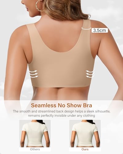 Image of Wireless Bras for Women No Underwire Seamless Full Coverage T-Shirt Bra