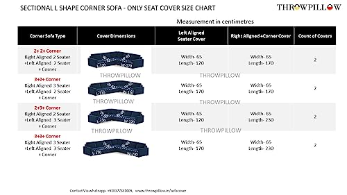 Image of WWW.THROWPILLOW.IN Neutral Tropical Floral Sofa Cover Tassels: Modern 6 Seater Corner Sofa Protector:, Slip-Resistant Fits 2+3 Seater+Corner Sofa, Coverage: Only Seat -Set of 3 Seat Covers
