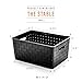 BINO | Plastic Storage Baskets Small - Black | THE STABLE COLLECTION | Multi-Use Storage | Rectangular Cabinet Organizer | Baskets For Organizing with Handles | Home Office Organization and Storage