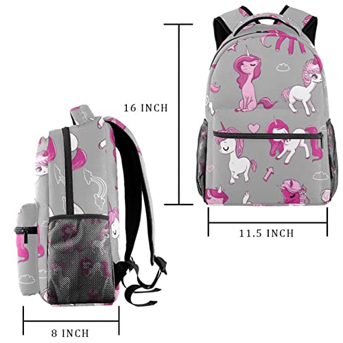Sac à dos rose licornes avec porte-bouteille pour éviter les fuites dans les affaires scolaires