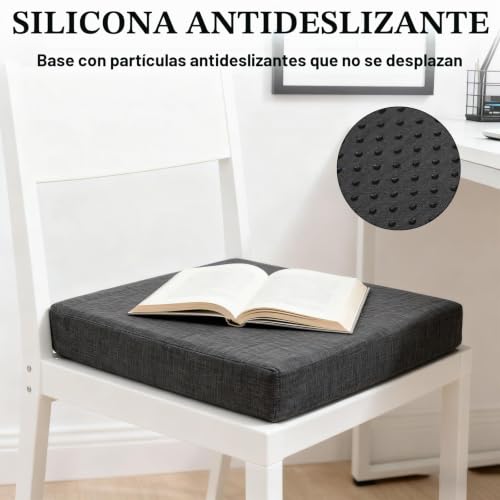 Cojín de espuma viscoelástica 50x50x10 cm con funda de algodón 7