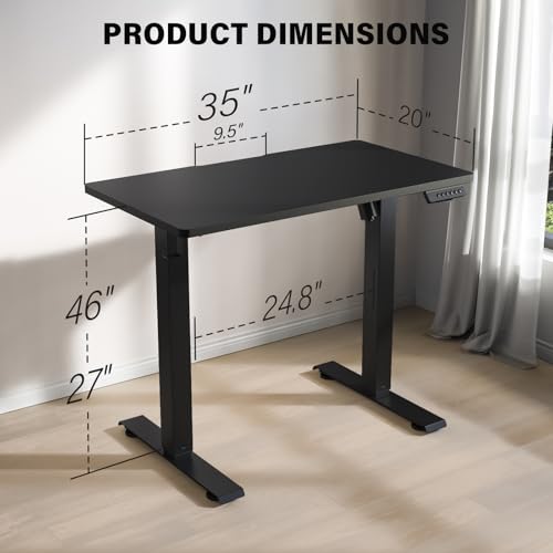 Kingant Mesa de pé com altura ajustável, pequenas mesas elétricas de pé [89 x 50 cm] - Suporte ergon
