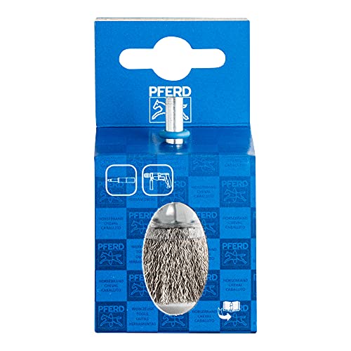 Image of PFERD Brush Brush Untwisted PBU, Diameter 20 mm, Shaft Diameter 6 mm, Stainless Steel Wire Diameter 0.20, 43298005 - for Straight Sanders, Drills, Bending Shafts