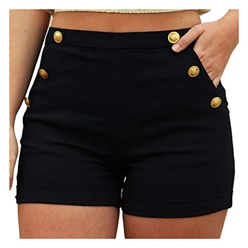 Fudule Women Shorts Plus Size Zipper Elastic Band Hot Pants Laides Casual Summer Beach Short Trousers Clearance Black