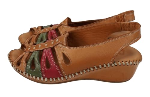 Sandales en cuir faites main 48 heures pour femme au design multicolore unique