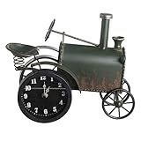 Horloge de table avec aspect tracteur ancien de style industriel.