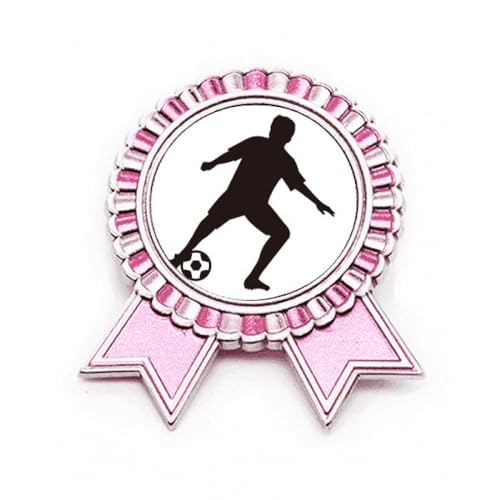 Broche rose pour médaille de football taille M en métal résistant