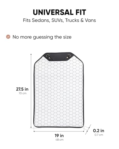 Image of Owleys Kick Mat Back Seat Protector - Car Back Seat Cover for Kids Feet - Waterproof & Sturdy Protector for Upholstery from Dirt, Mud, Scratches and Stain (White 2 pcs)
