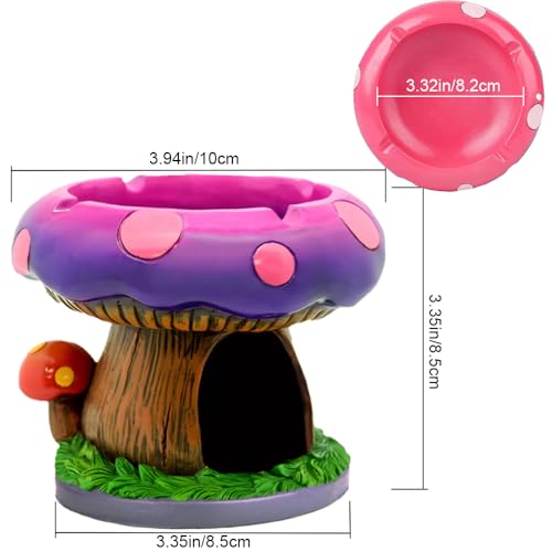 Neletao Fantastical Mushroom House Ashtrays with Storage - Cool Ashtrays for Weed Smokers and Bong Users with Smoking Accessories Collection-Stylish Design - Ideal Home and Office Desktop Decor