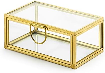Caja de cristal 9 x 5,5 x 4 cm, decorativa, con tapa, caja de reg...