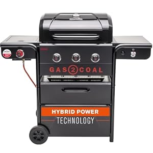 Char-Broil Gas- & Hybridgrill Gas2Coal Special Edition 3 Brenner, Holzkohleschale, 900°C Sear-Brenner