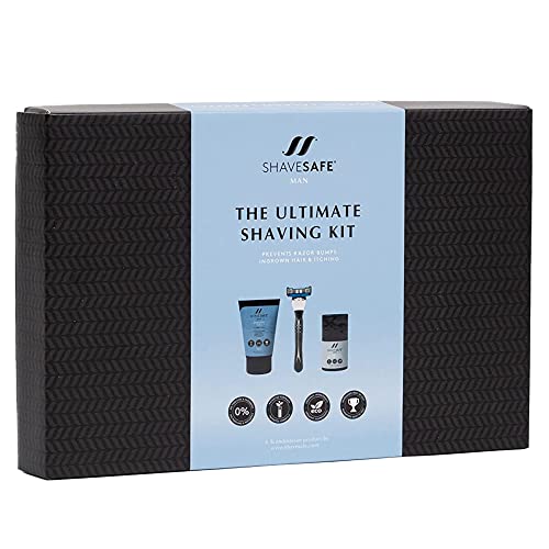 Shavesafe - The Ultimate Shaving Set For Men - Gift Set With Shaving Gel, Razor With Blades And After Shave Balm