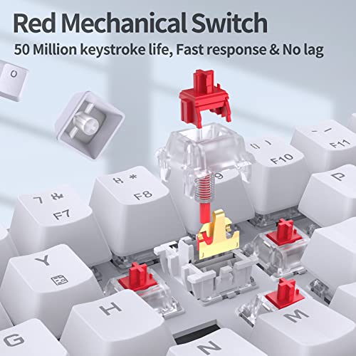 Tmkb 60 Percent Keyboard,Gaming Keyboard 60 Percent, Led Backlit Ultra-Compact 68 Keys 60 Percent Mechanical Keyboard With Separate Arrow/Control Keys, T68Se, Red Switch #TOP2