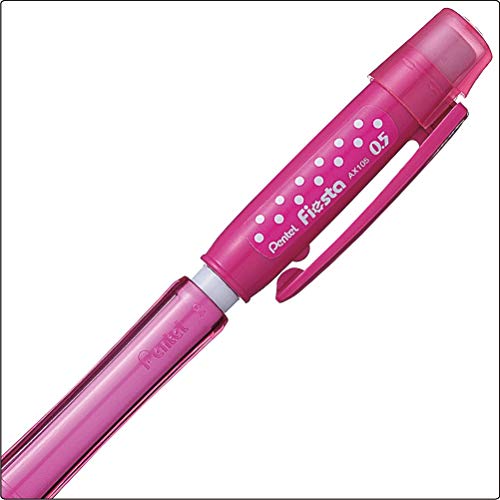 Lapiseira Pentel Fiesta 0.5Mm Poá Rosa Com Borracha Rosa, Pentel, Sm/Ax105C-Pz, Rosa