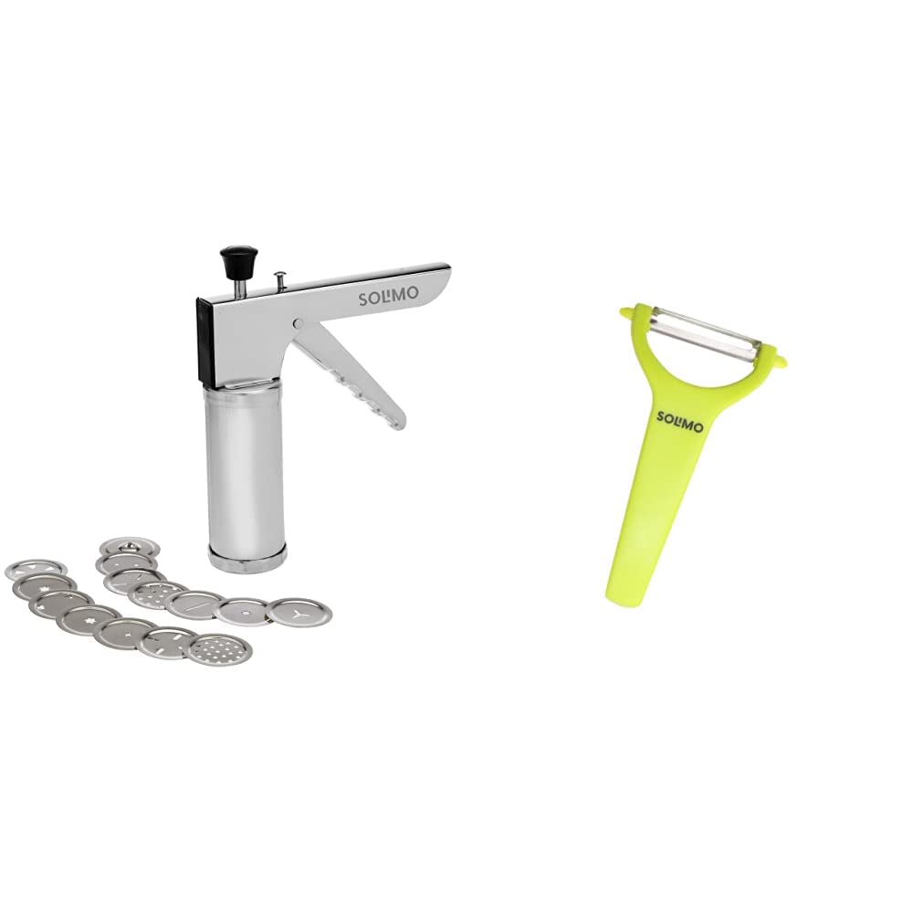 Amazon Brand - Solimo Stainless Steel Kitchen Press/Noodles/Murukku Maker & Plastic Kitchen Peeler - Green Combo (B085GQ4NPW) Amazon Price History, Amazon Price Tracker