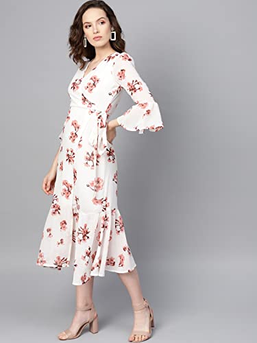 Image of Sassafras Women Floral Wrap Tie Dress
