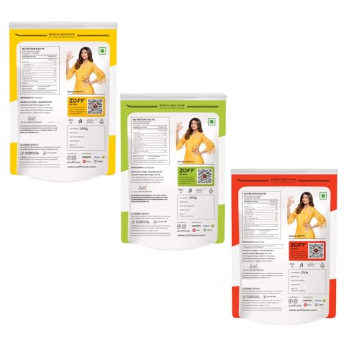 Image of Zoff Powder Masala Combo - Chilli Powder, Turmeric Powder & Coriander Powder - Authentic, Pure Indian Spices for Cooking, Marinating, and Seasoning - 200 grams each (Pack of 3)