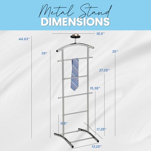 Kings Brand Furniture - Lebedev Metal Suit Valet Stand, Clothes Rack, Chrome