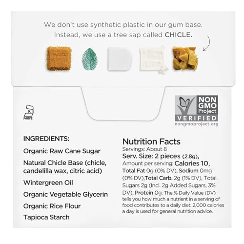 SIMPLY Gum Mint Variety Pack (Peppermint, Spearmint, Wintergreen), Plastic-Free Natural Chewing Gum, 6 Pack (90 Pieces) | Vegan, Kosher, Non GMO, Aspartame Free and Sorbitol Free