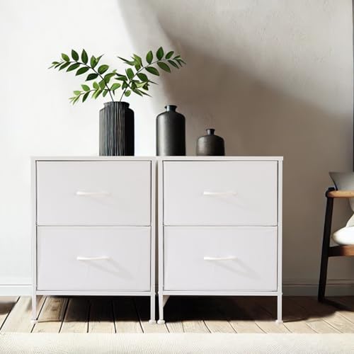 Cassettiera per camera da letto con cassetti in tessuto organizer per vestiti armadio cameretta dei bambini con struttura in metallo pannello in legno leggero alto