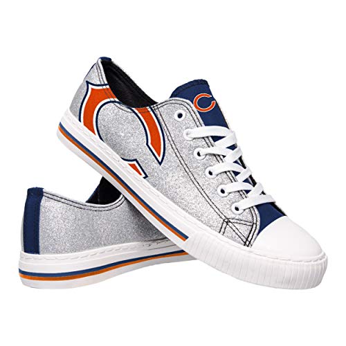 FOCO Women's NFL Team Logo Ladies Fashion Glitter Low Top Canvas Sneakers Shoes Dallas Cowboys Shoes-10/XXL