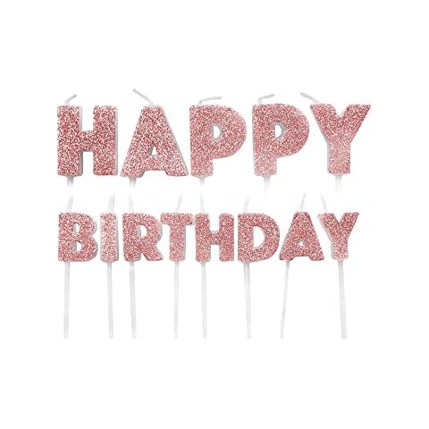 Anniversary House Rose Gold Birthday Candles Cover
