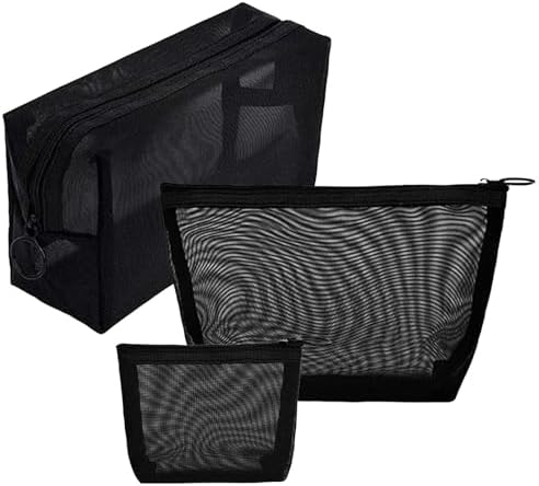 Bolsa de Cosméticos de Malla,3 Piezas Bolsa de Viaje Organizadora...