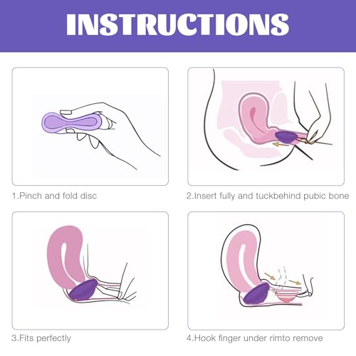 FENYW Menstruationsscheibe, 2 Periodenscheiben (S+L), Menstrual Disc, Weiche Menstruationstasse Wiederverwendbare aus medizinischem Silikon, Menstruationsscheiben Alternative Soft Tampons（Lila）