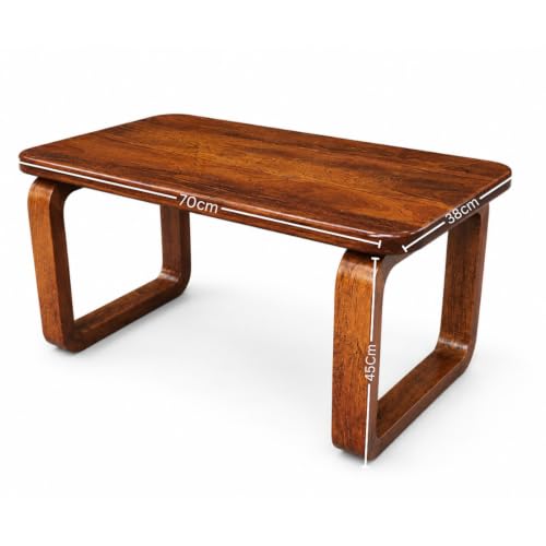 Image of Handmade Solid Wood Coffee Table - Modern Walnut, Minimalist Mid-Century Design Coffee Table for Living Room Small Size 70x38x45cm(Walnut)