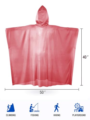 Image of SaphiRose Disposable Rain Ponchos Emergency Clear Poncho