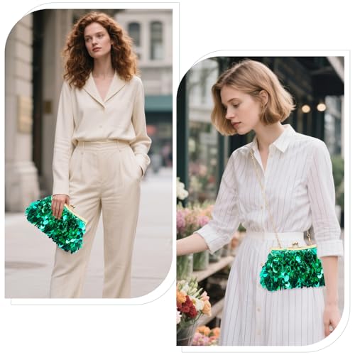 Image of Sparkly Evening Clutch Purse for Women Elegant Sequined Party Bag, Glam Wedding, Prom, Cocktail Night Out Clutch