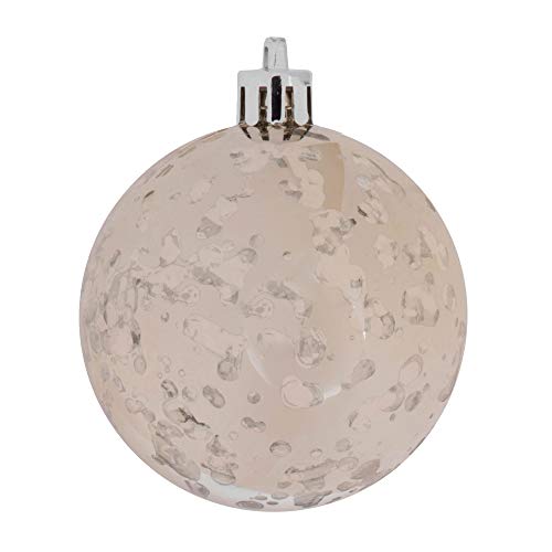 Vickerman 4" Christmas Ornament Ball, Champagne Shiny Mercury Finish, Shatterproof Plastic, Holiday Christmas Tree Decoration, 6 Pack