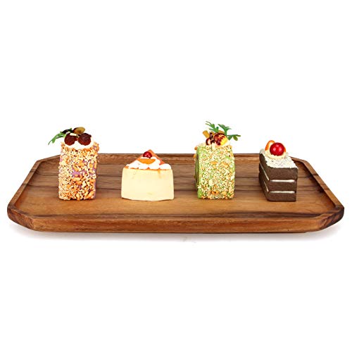 2 Pcs Large Wooden Platters Serving Trays Acacia Wood Charcuterie Platter For Food Tray Cheese Serving Board Rectangular Plates Platters Meat Charcuterie Boards Decorative Plates Fruit Tray #TOP7