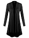 BILY Womens Open Front Lightweight Jersey Classic Long Sleeve Cardigan Black XXX-Large