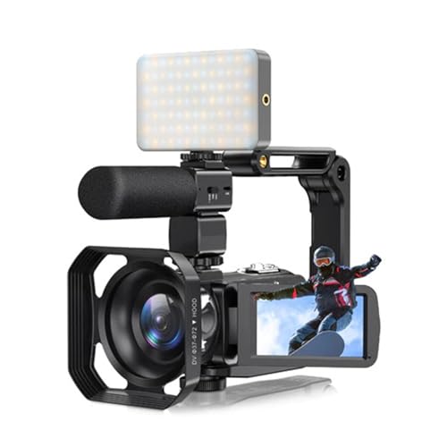 4K �f�W�^���r�f�I�J���� 48MP 60FPS ����16�{�Y�[�� �J���R�[�_�[ �^�� �X�g���[�~���O Vlogging �J���� �n���h�w���h DV �J����(Kit)