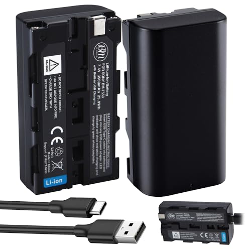 BM NP-F550 Battery with Built-in USB-C Charging Port for Sony NP F330, F550, F530, F570, F750, F770, F930, F950, F960, F970, CCD-SC55, TR516, TR716, TR818, TR910, TR917, CN-160, CN-216 LED Video Light
