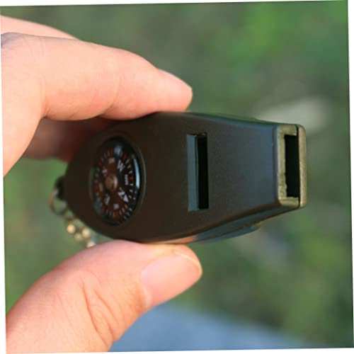 Hbbgdiy Apito de sobrevivência de emergência 4 em 1 com bússola termômetro lupa para caminhadas, aca