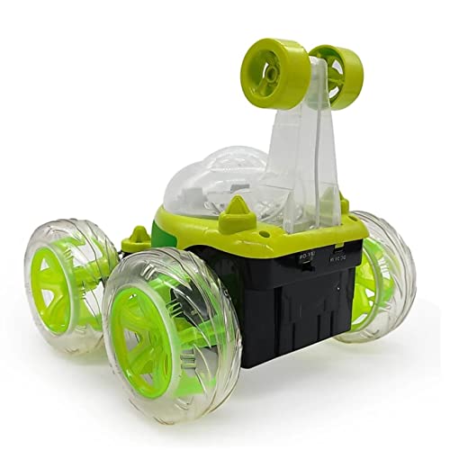 Image of Remote Control Rechargeable 360 Degree Stunt car with Colourful Lights and Music for Kids . (Light Green)