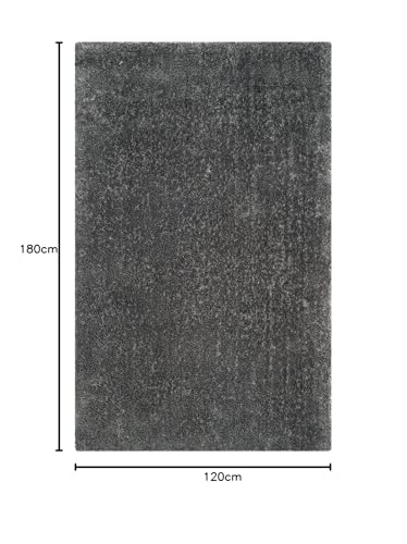 Image of Hand Woven Plain Shagg Collection with 2 Inch Pile Height Carpet for Living Room Size 4x6 Feet Coular Grey