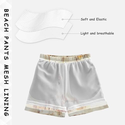 Boys Beach Board Shorts Watercolor Deer Elk Swim Trunk Teen Swimwear 8-16Y Multicolor4