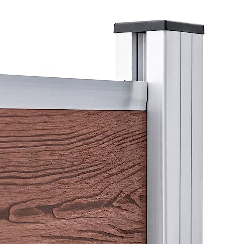 Clôture extérieure durable en WPC marron résistant aux intempéries - 5