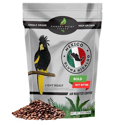 Canopy Point Coffee Mexico Light Air Roasted Coffee Beans - Ground & Whole Bean , Mild Acidity , Specialty High Caffeine , Gourmet Blonde Roast, Toasted Almond Honey Dried Fruit And Citrus Flavor Notes (Whole Bean) #TOP23