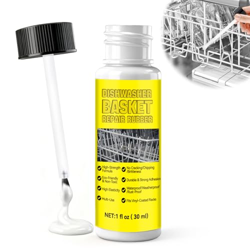 Spülmaschinenkorb Rost Reparatur, Geschirrkorb Reparatur Weiss Flüssigkunststoff, Rostschreck für Spülmaschine-Flüssige Abziehbare Gummibeschichtung-30ml (Weiß)